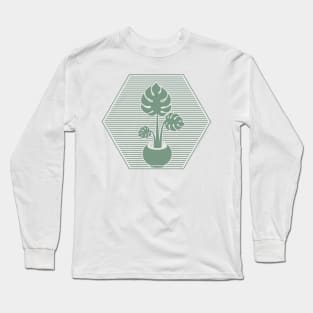 Green Monstera line Long Sleeve T-Shirt